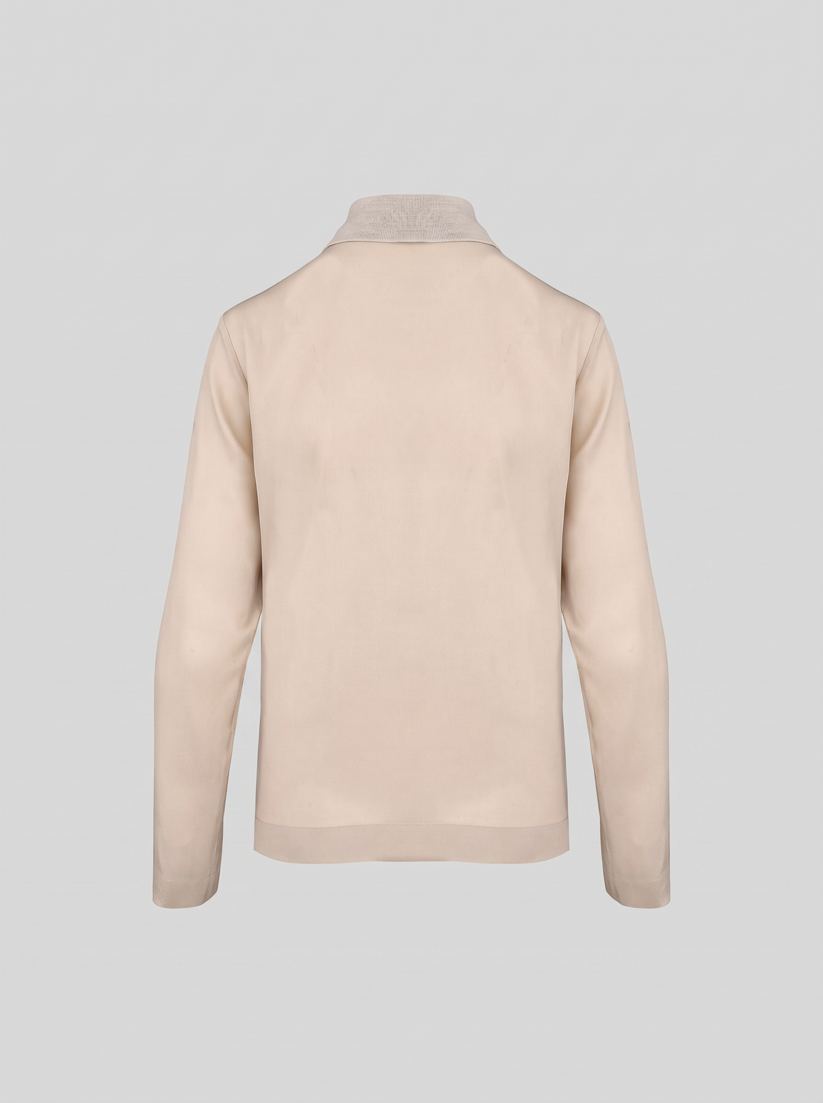 BLUSA CON COLLETTO POLO IN TWILL DI MISTO SETA
