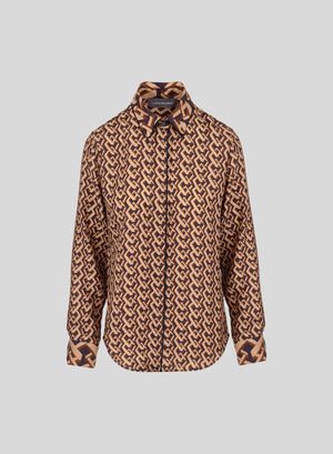 CLASSIC SILK TWILL SHIRT WITH TIE PRINT
