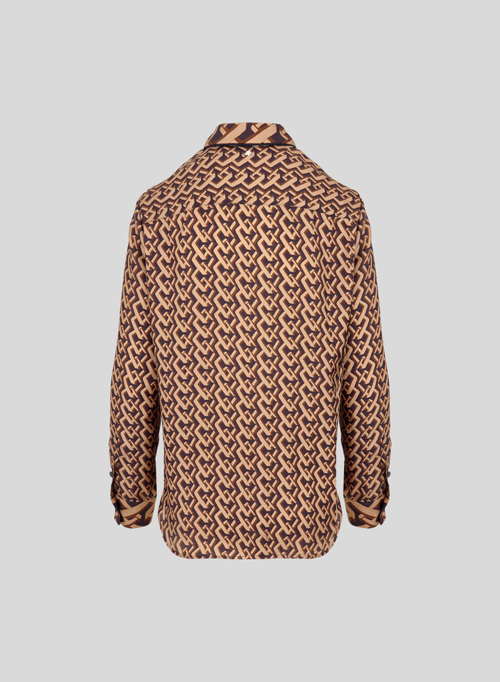 CLASSIC SILK TWILL SHIRT WITH TIE PRINT