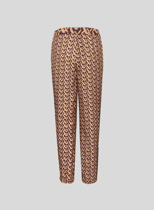 JOGGERS IN TWILL DI SETA CON STAMPA CRAVATTA
