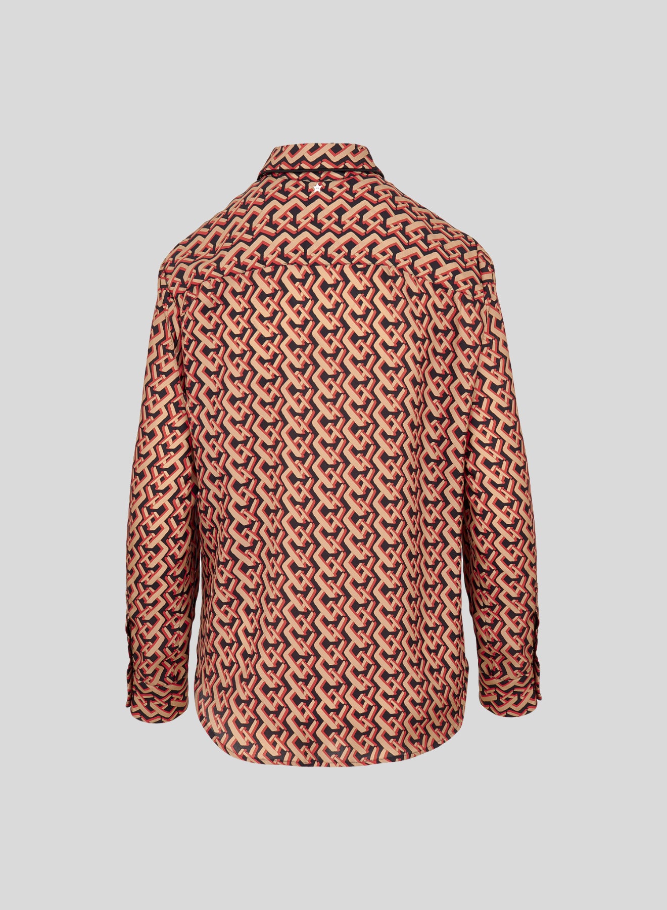 CAMICIA CLASSICA IN TWILL DI SETA CON STAMPA CRAVATTA