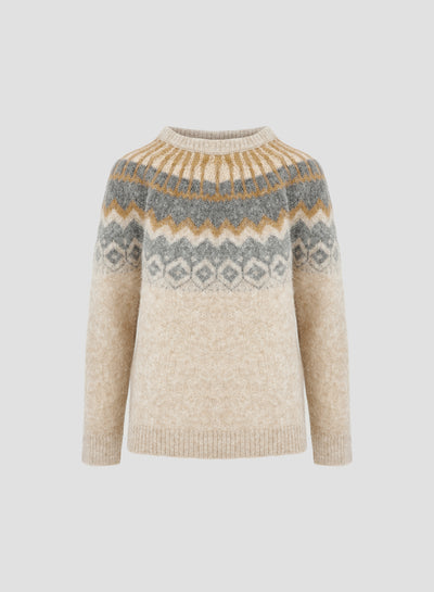 WOOL JACQUARD CREWNECK SWEATER