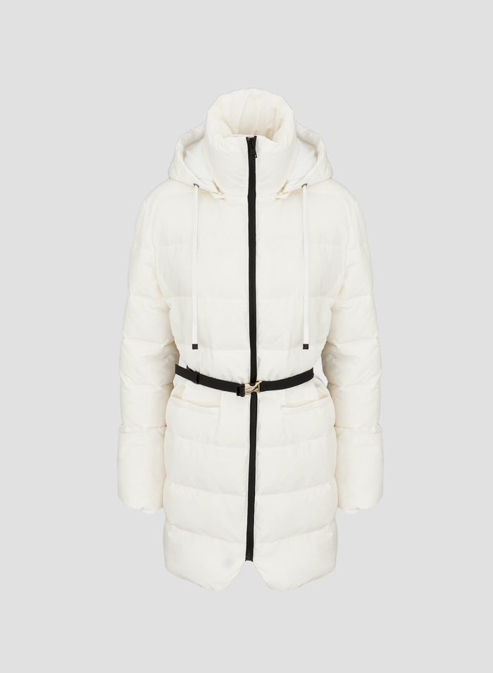 TECHNICAL CHIFFON AND VELVET PADDED JACKET