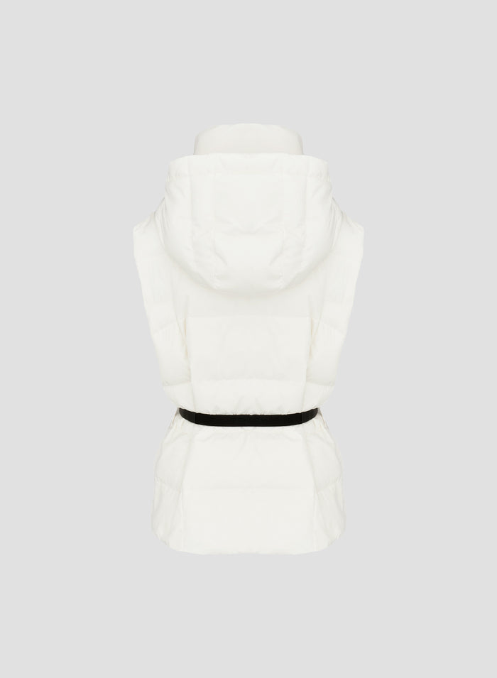 TECHNICAL CHIFFON AND VELVET PADDED VEST