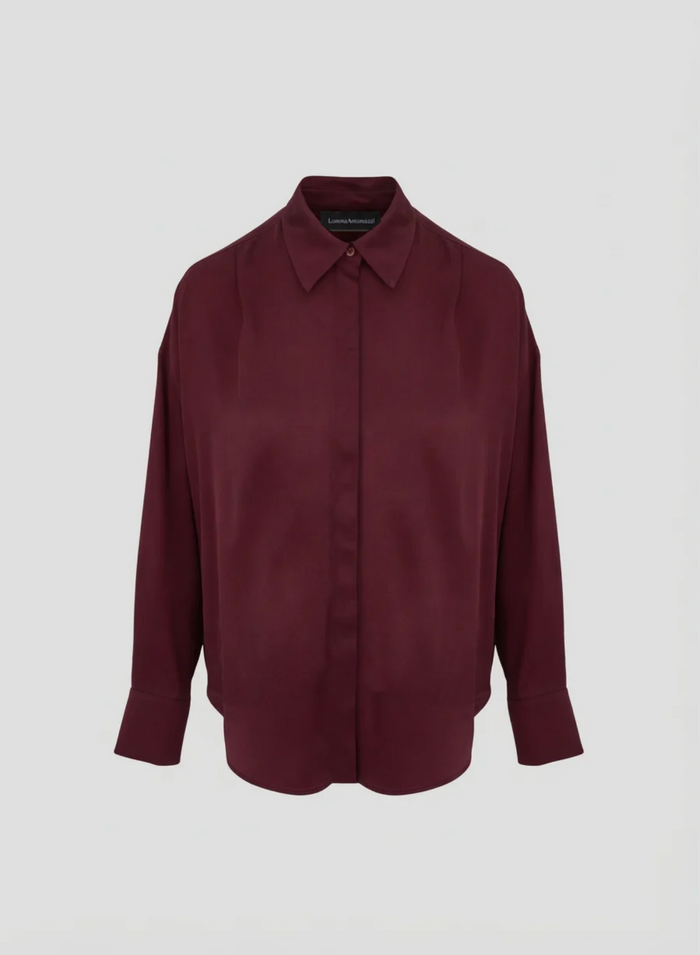 CAMICIA CLASSICA IN TWILL DI MISTO SETA