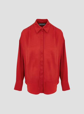 CAMICIA CLASSICA IN TWILL DI SETA
