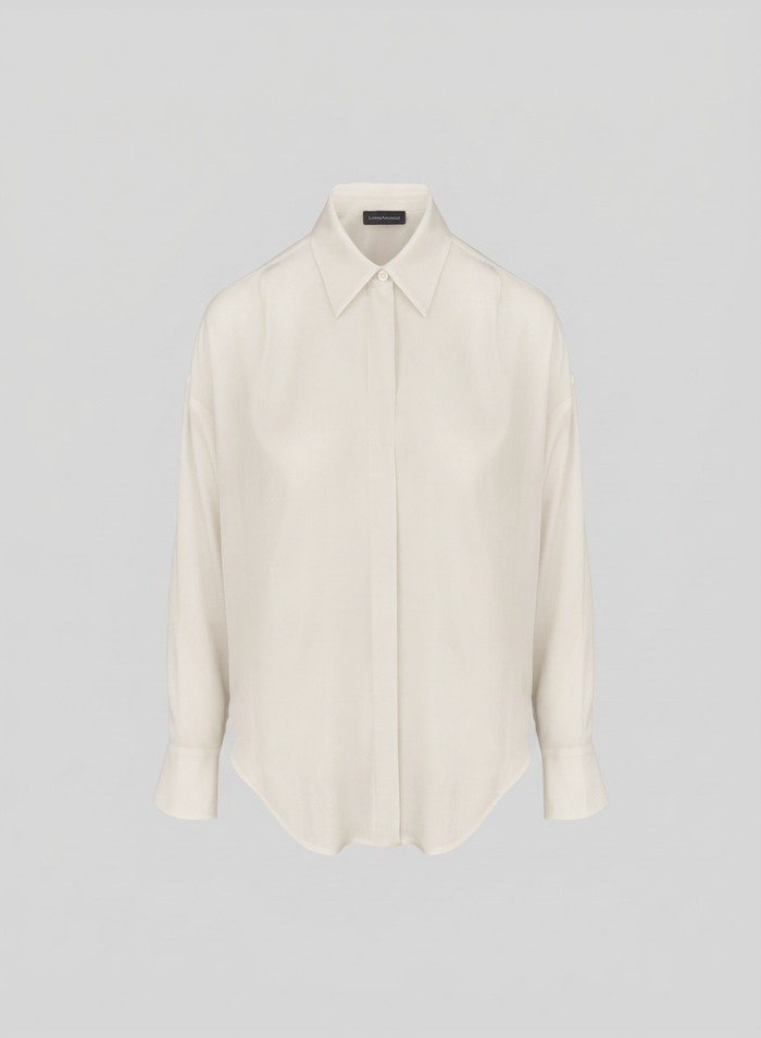 CAMICIA CLASSICA IN TWILL DI MISTO SETA