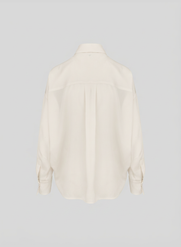 CAMICIA CLASSICA IN TWILL DI MISTO SETA