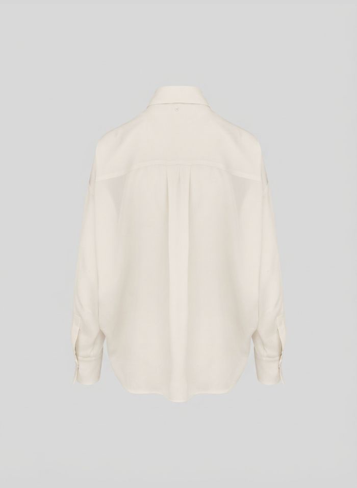 CAMICIA CLASSICA IN TWILL DI MISTO SETA