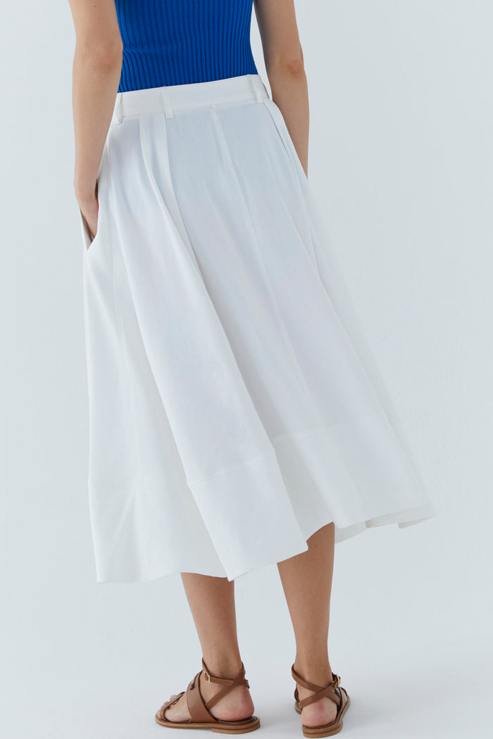 LINEN BLEND FULL-CIRCLE SKIRT