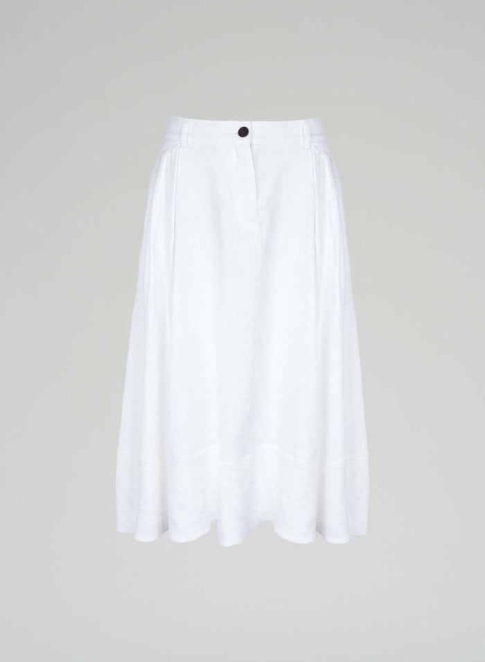 LINEN BLEND FULL-CIRCLE SKIRT