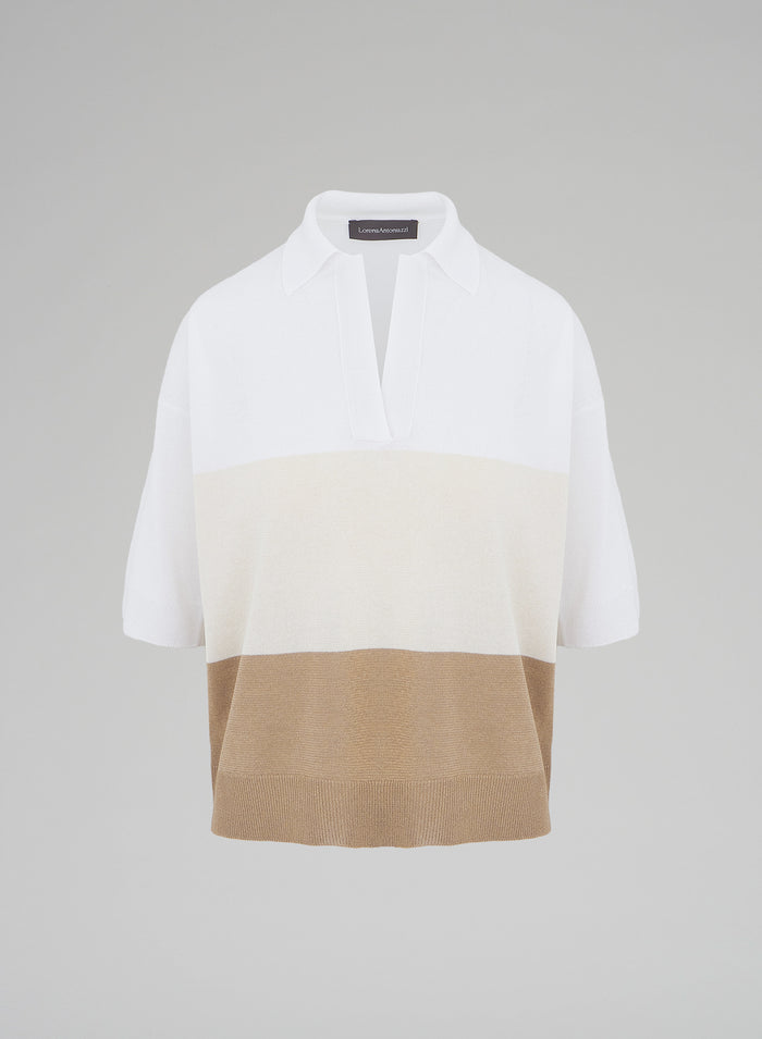 STRIPED KNIT POLO