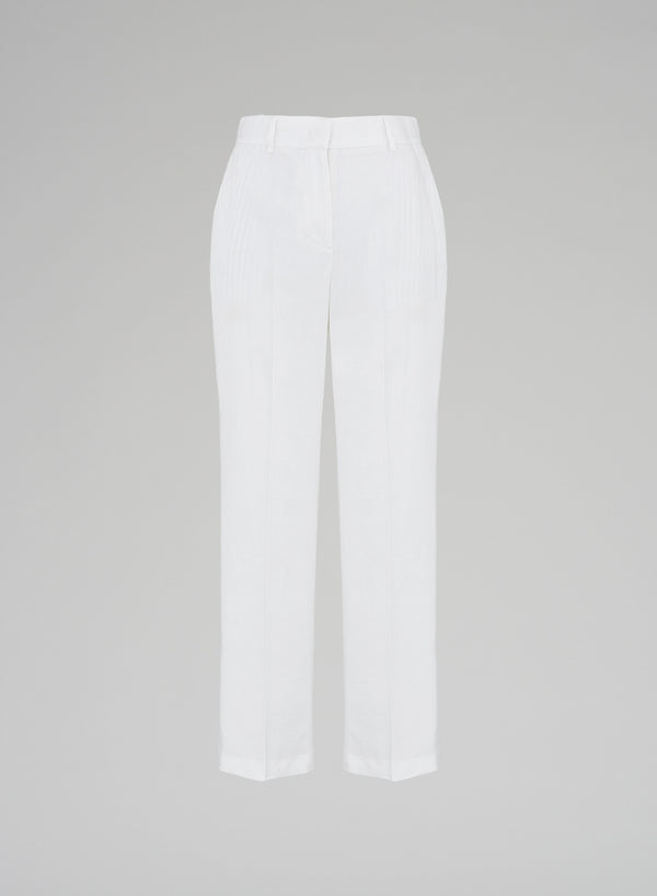 LINEN BLEND TAILORED PANTS