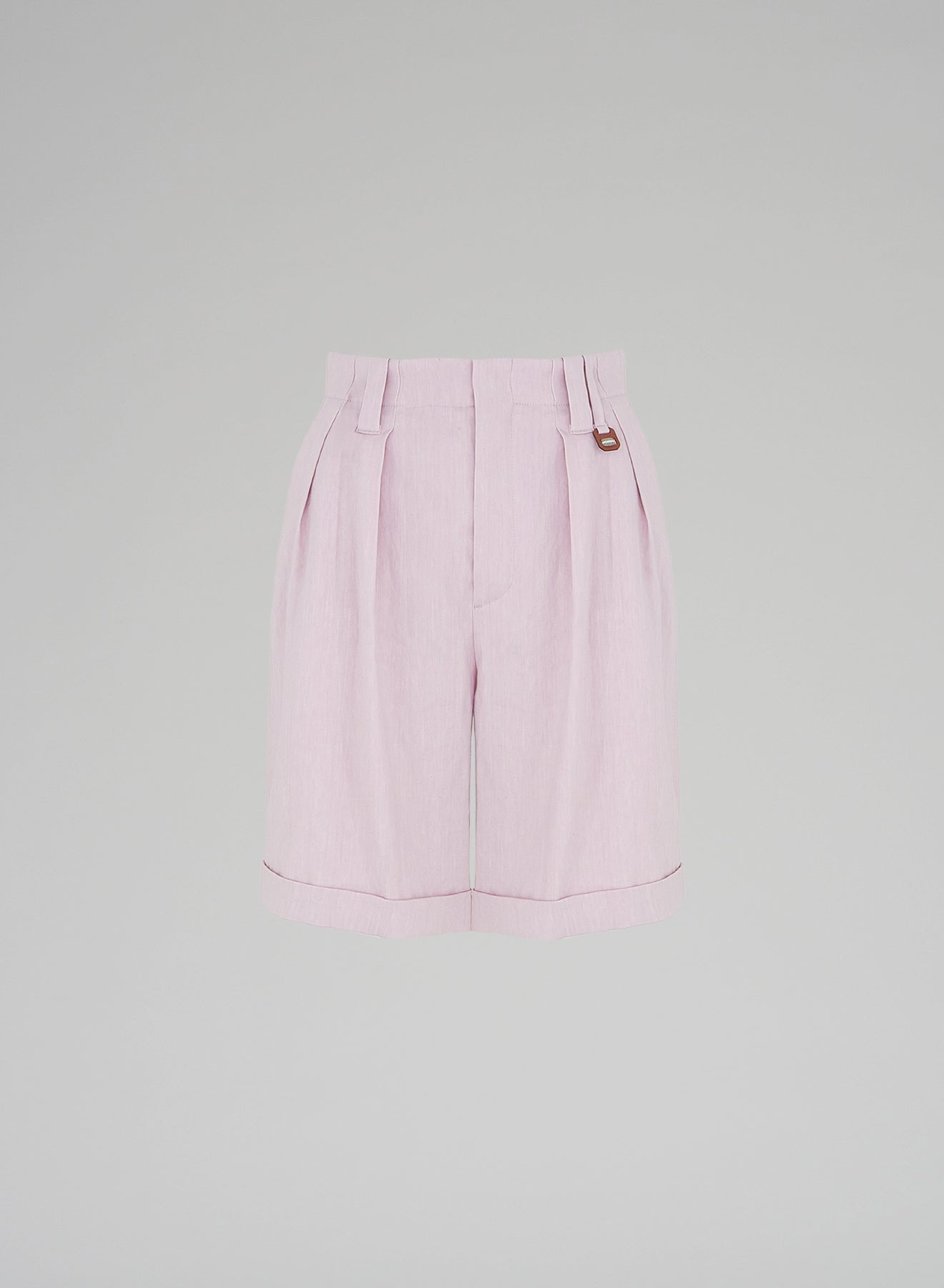 LINEN AND STRETCH VISCOSE BERMUDA PANTS