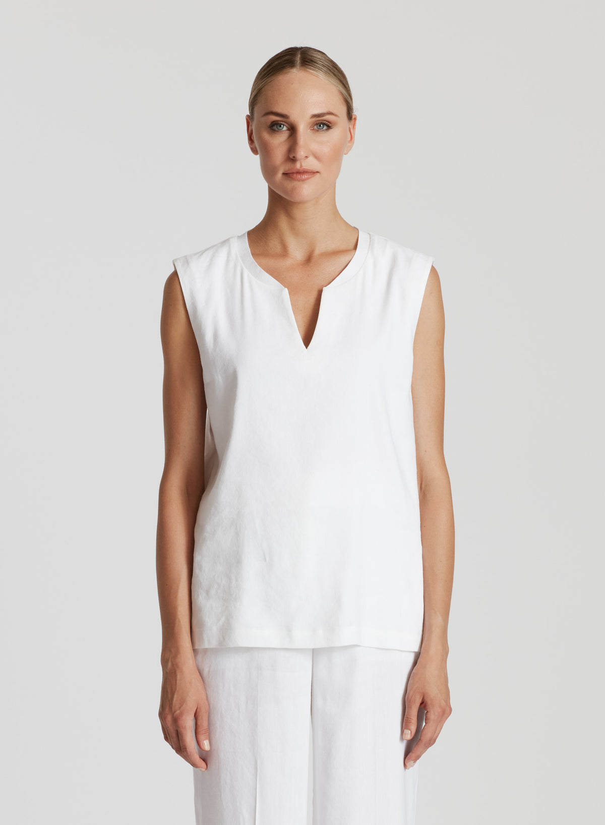 TOP IN LINO E VISCOSA STRETCH