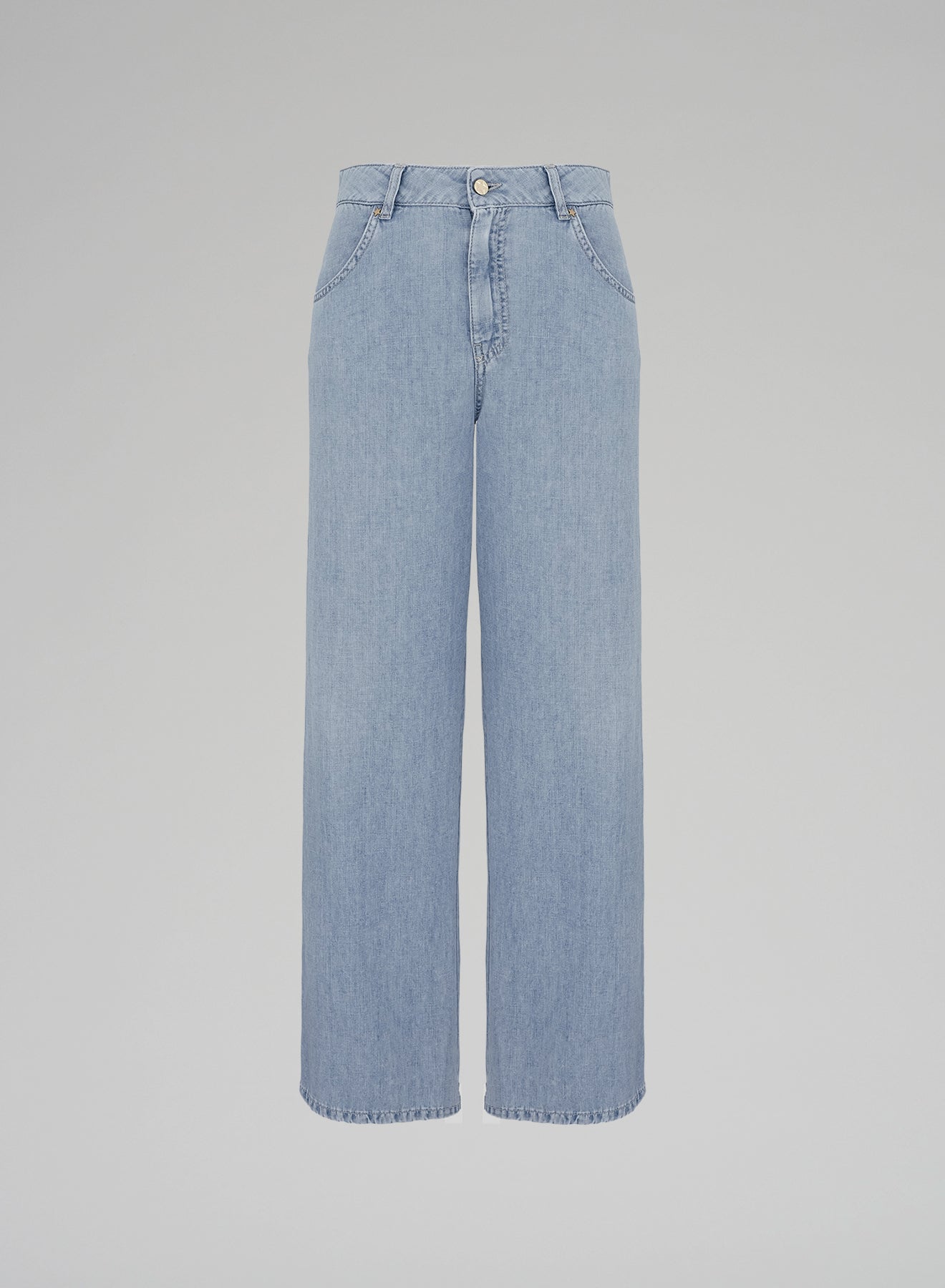 DENIM PANTS WITH AJOUR EMBROIDERY