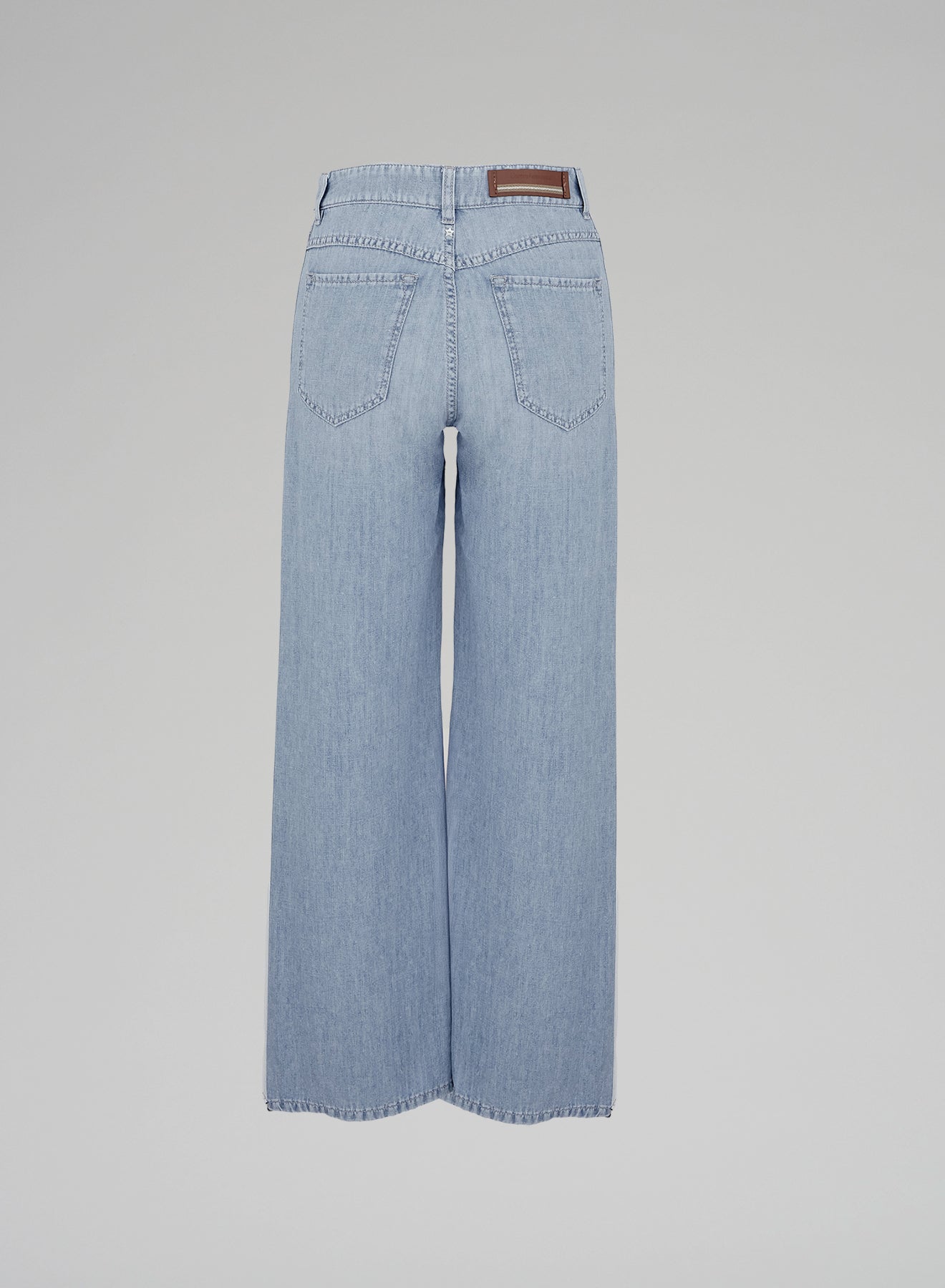 DENIM PANTS WITH AJOUR EMBROIDERY