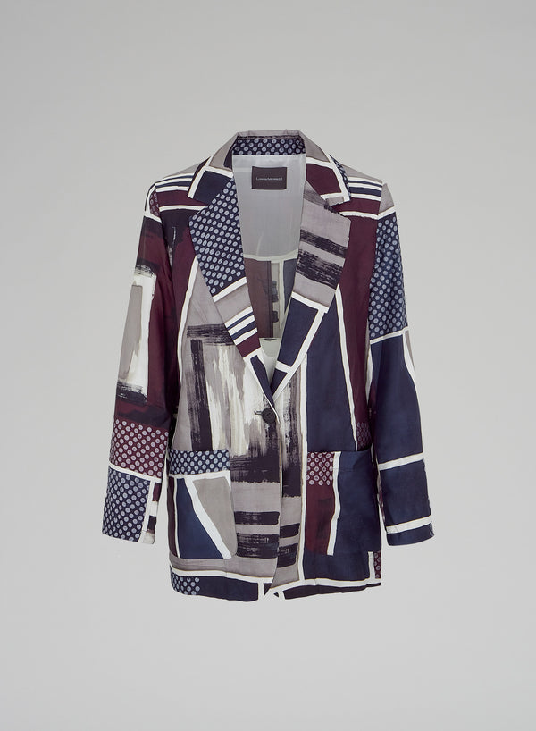 SILK TWILL PRINTED JACKET 
