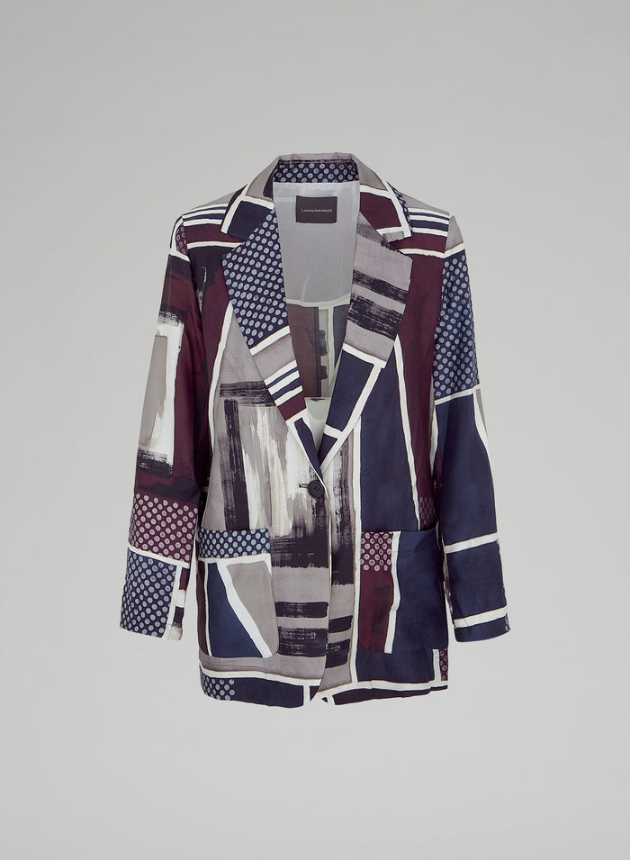 SILK TWILL PRINTED JACKET 