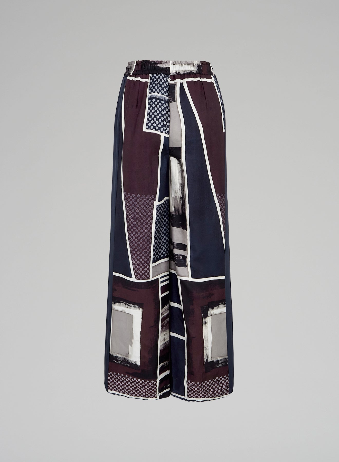 PANTALONI STAMPATI IN TWILL DI SETA