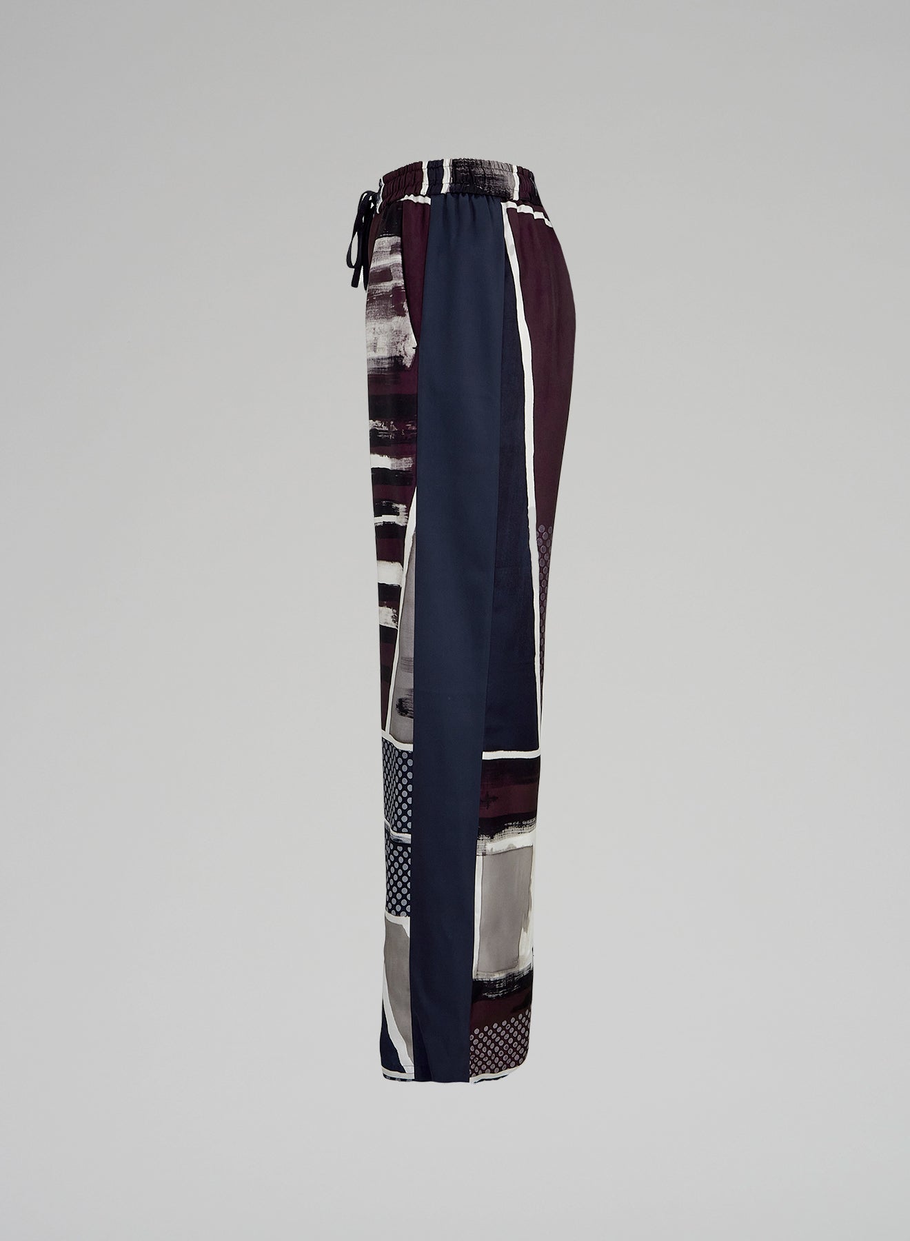 PANTALONI STAMPATI IN TWILL DI SETA