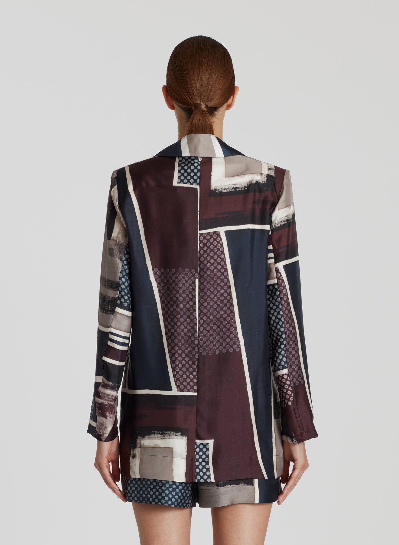SILK TWILL PRINTED JACKET 