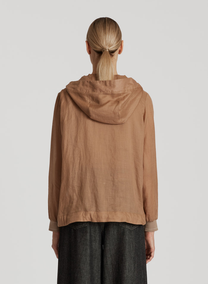 BOMBER IN RAMIE CON CAPPUCCIO
