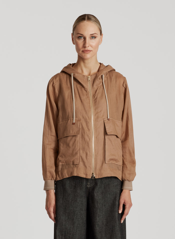 BOMBER IN RAMIE CON CAPPUCCIO