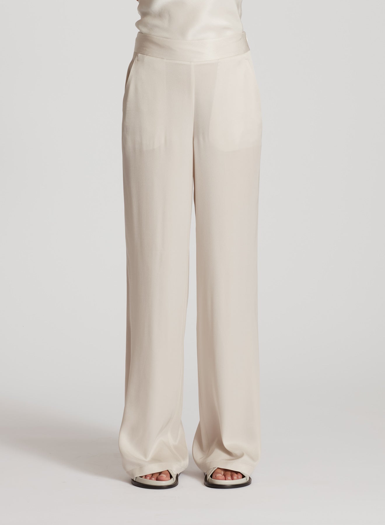 SILK TWILL PALAZZO PANTS