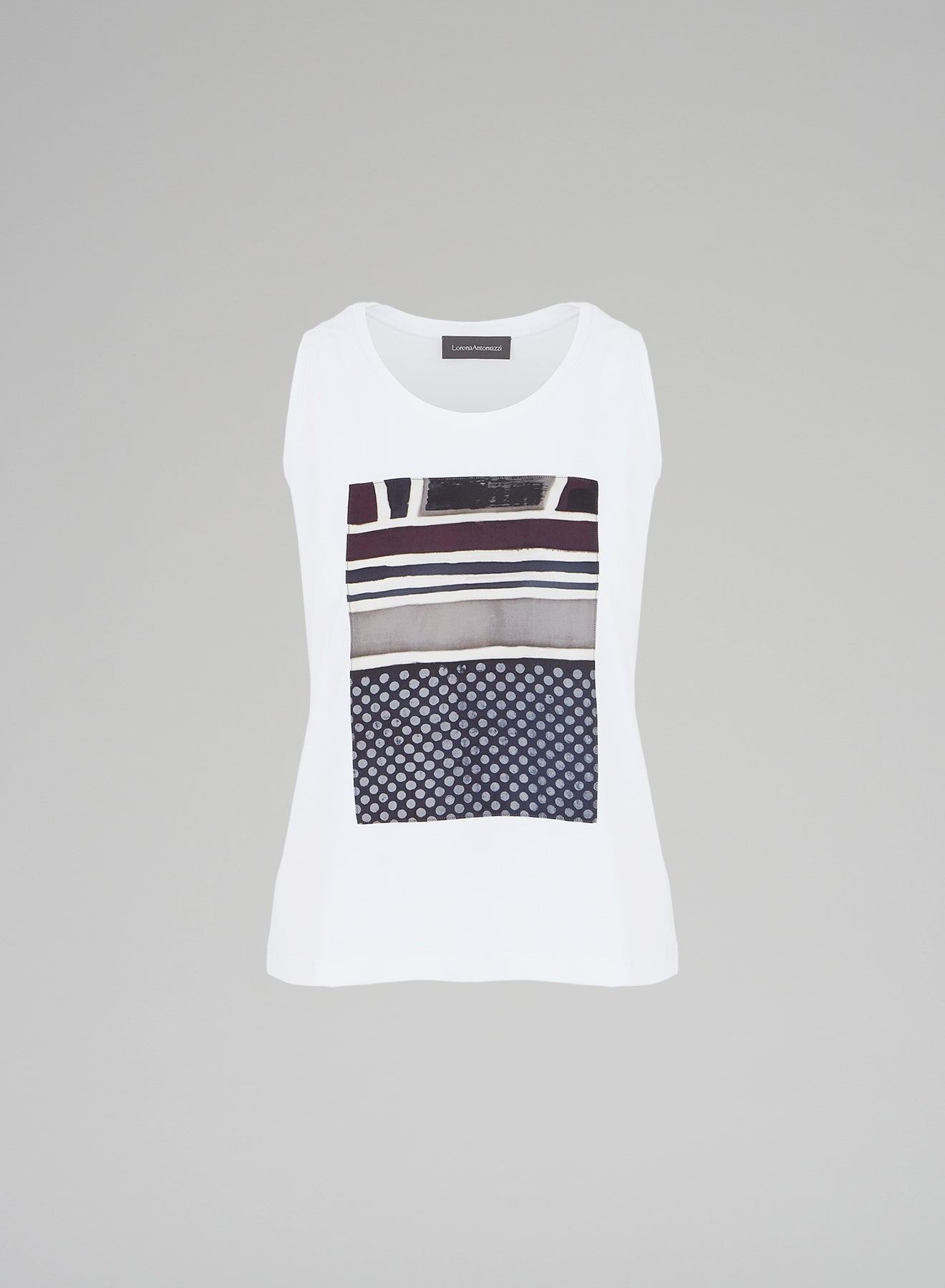 COTTON T-SHIRT WITH SILK TWILL PRINT