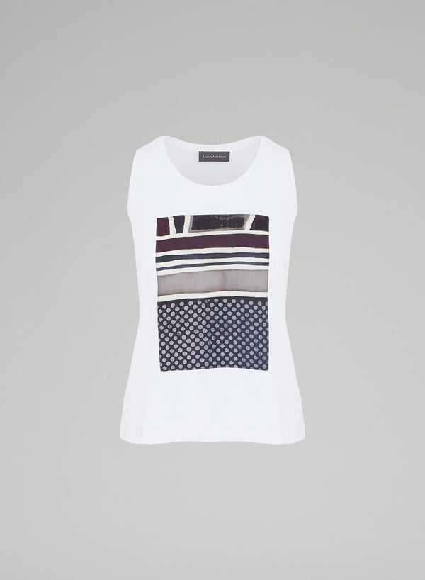T-SHIRT IN COTONE CON STAMPA IN SETA
