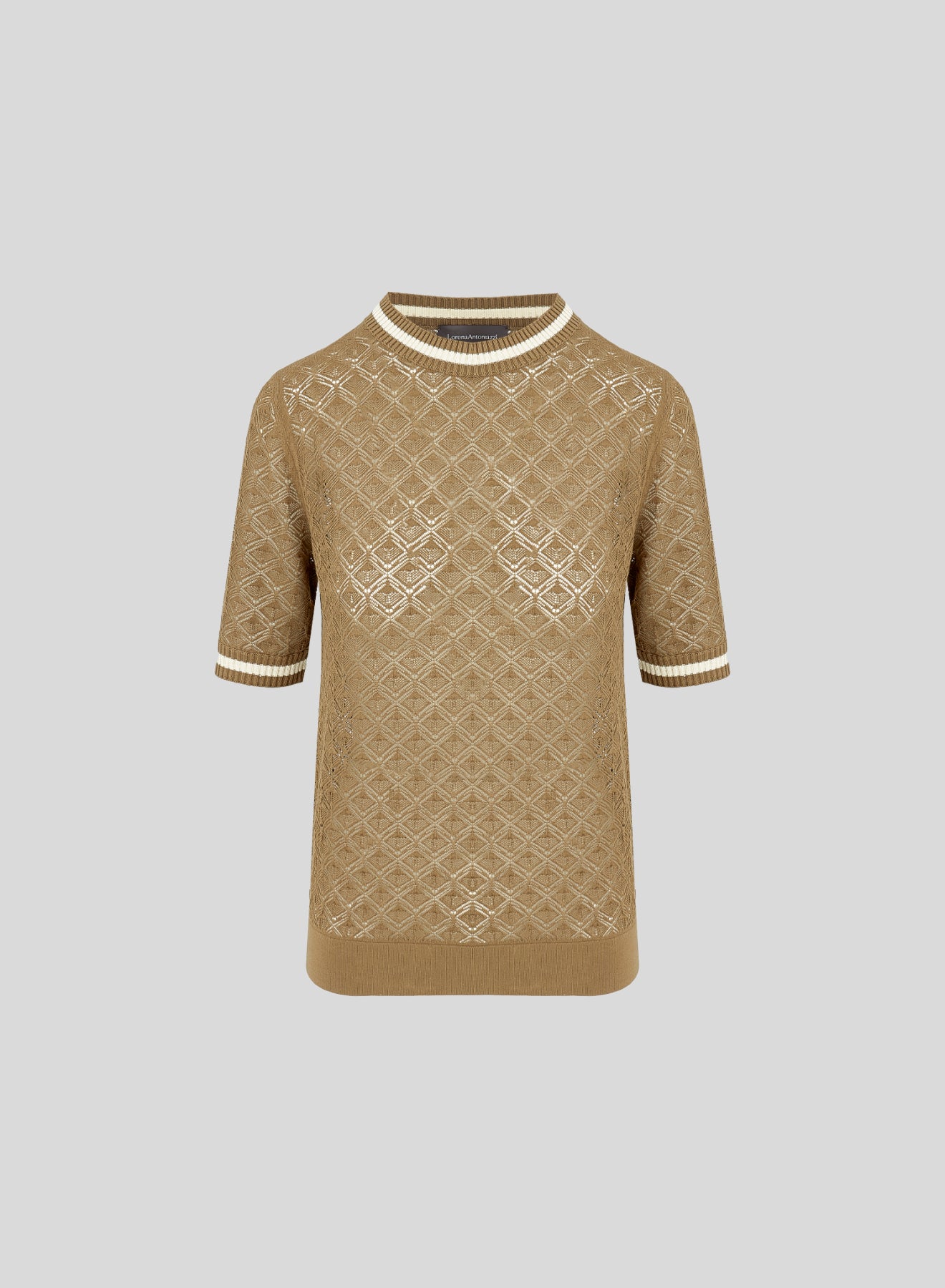 T-SHIRT IN PUNTO PIZZO IN COTONE