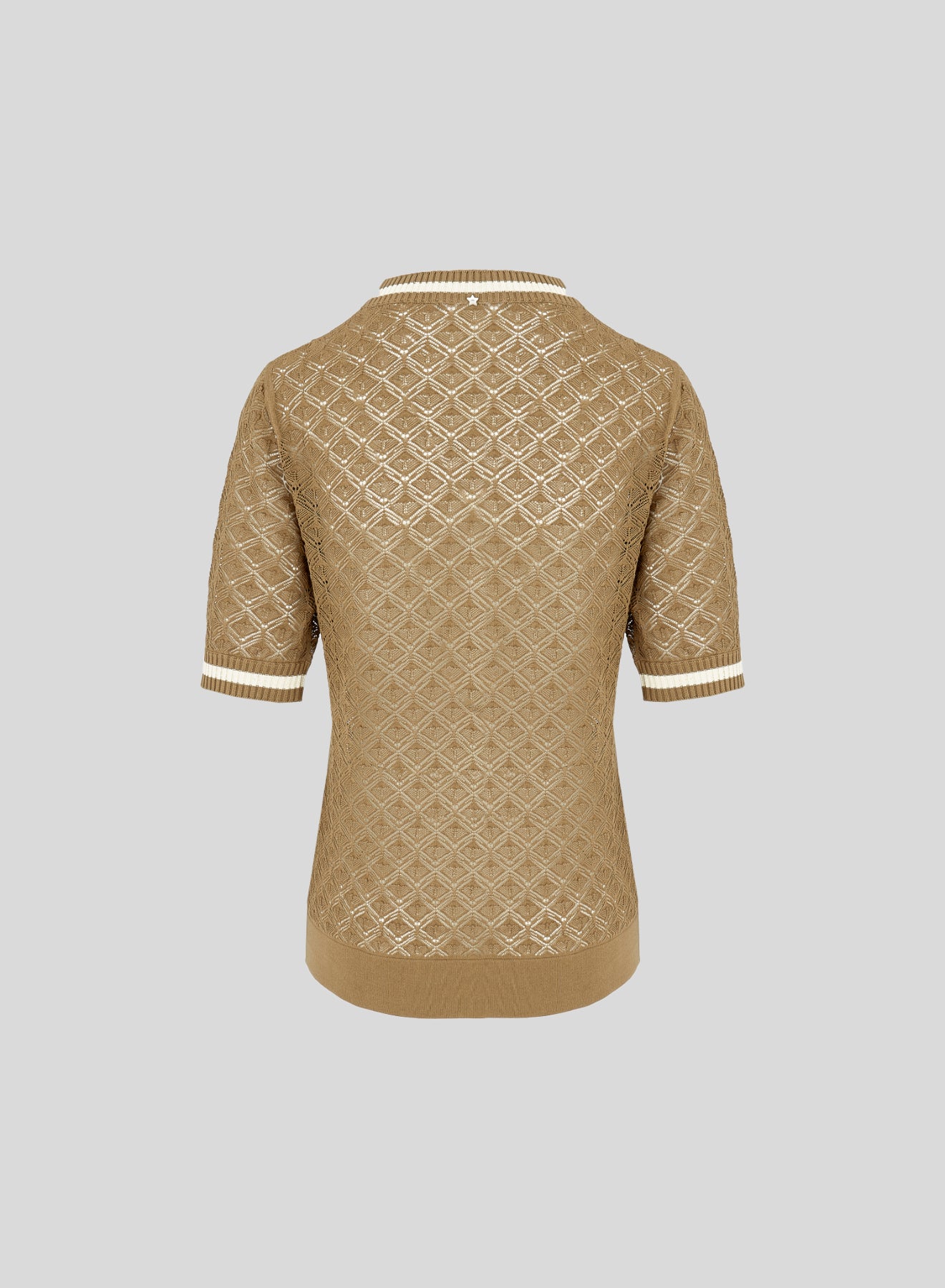 T-SHIRT IN PUNTO PIZZO IN COTONE