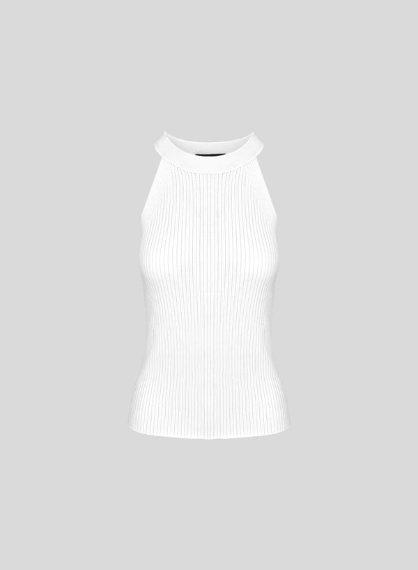 TOP IN MAGLIA DI MISTO VISCOSA CON INTARSIO A STELLA IN TRASPARENZA