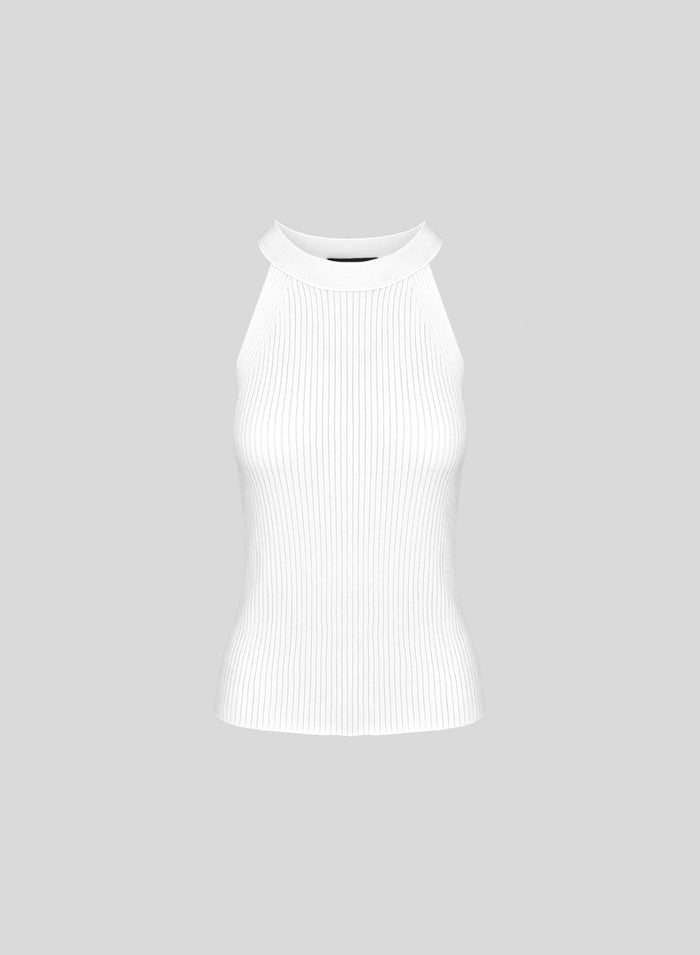 TOP IN MAGLIA DI MISTO VISCOSA CON INTARSIO A STELLA IN TRASPARENZA