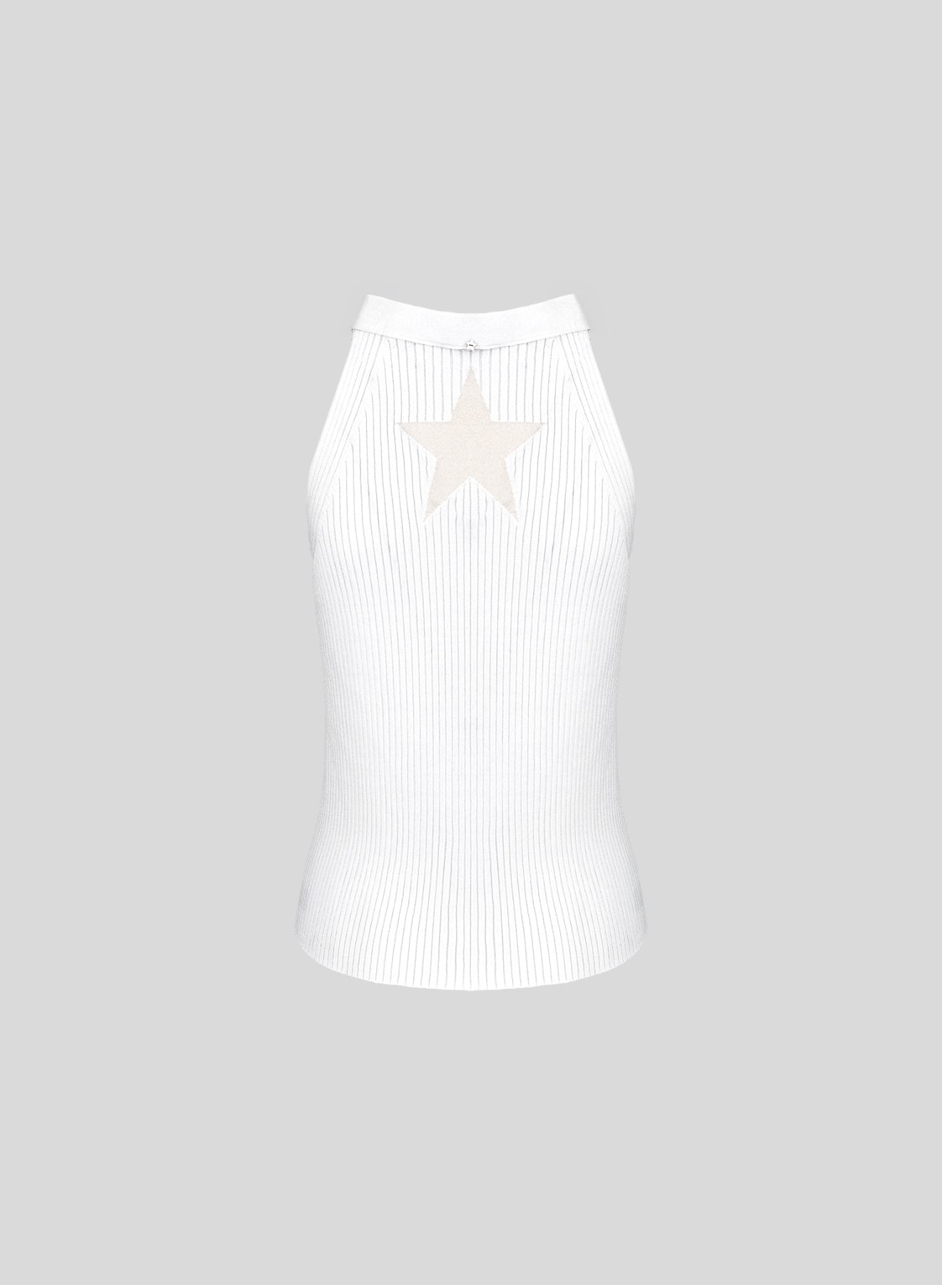 TOP IN MAGLIA DI MISTO VISCOSA CON INTARSIO A STELLA IN TRASPARENZA