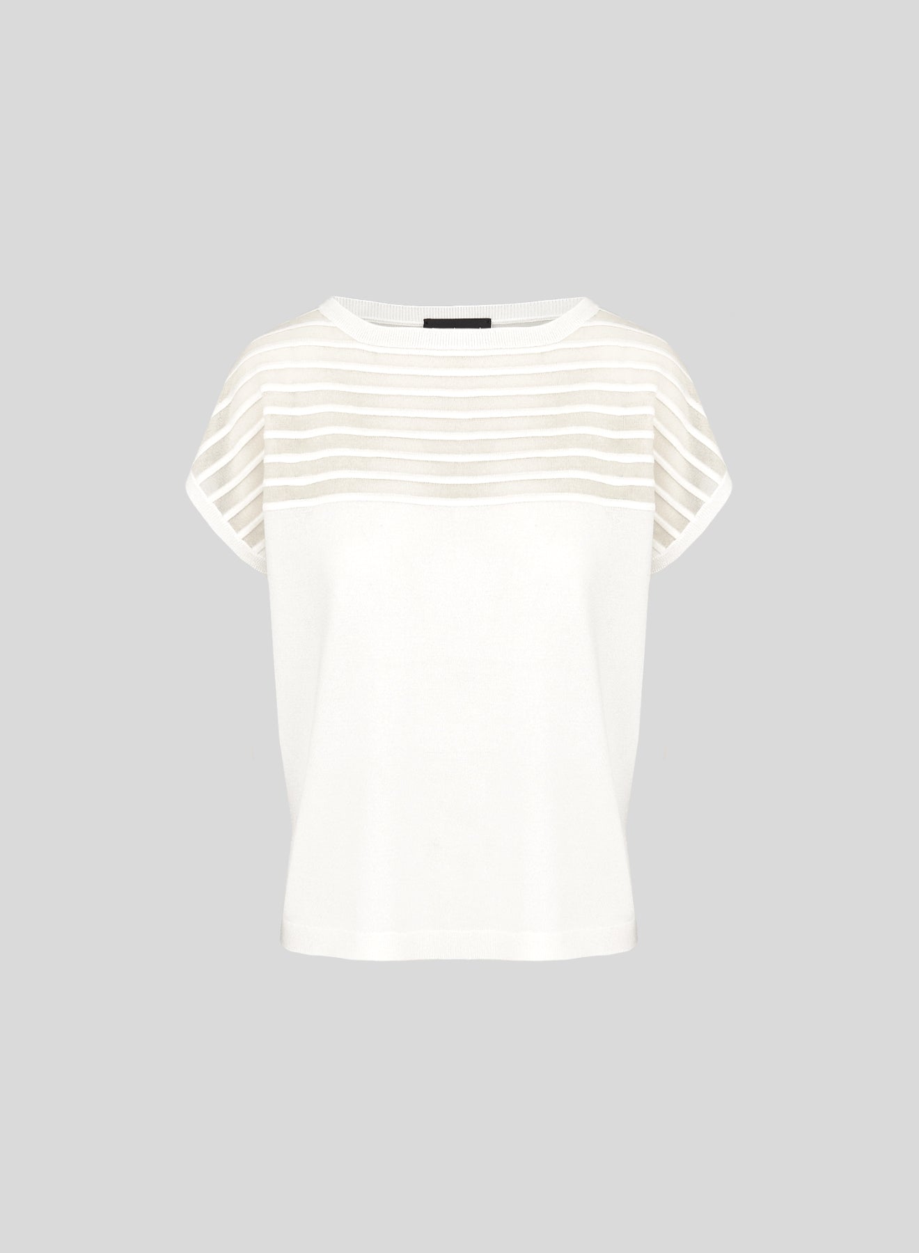 STRIPED SHEER T-SHIRT IN VISCOSE, SILK AND COTTON