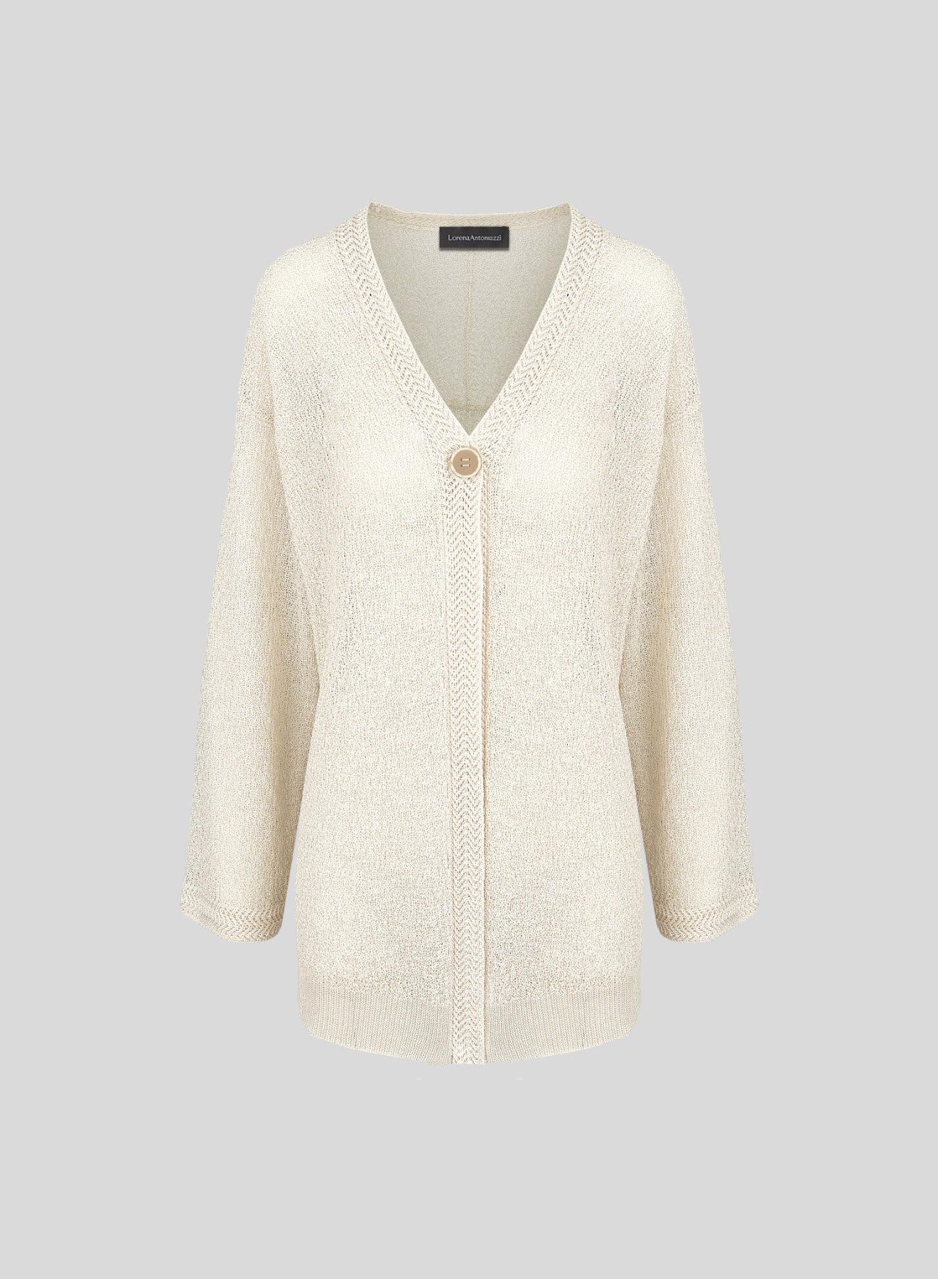 OVERSIZED VISCOSE TEXTURED KNIT CARDIGAN