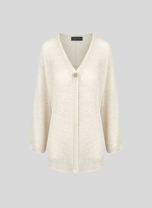 CARDIGAN OVERSIZE IN PUNTO MOSSO IN VISCOSA