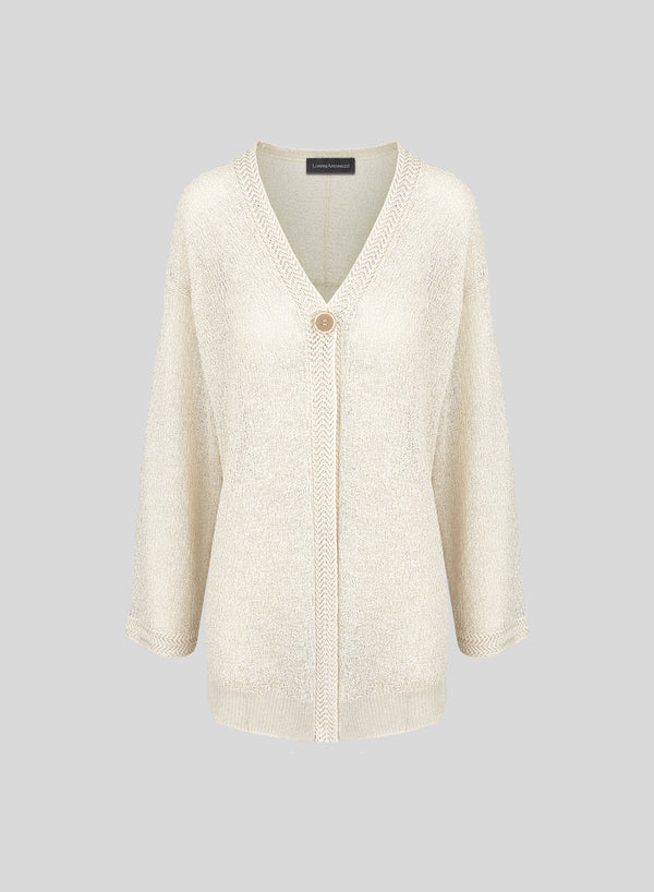 CARDIGAN OVERSIZE IN PUNTO MOSSO IN VISCOSA