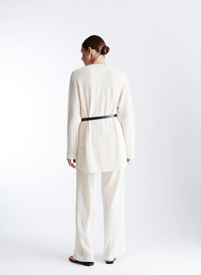 OVERSIZED VISCOSE TEXTURED KNIT CARDIGAN