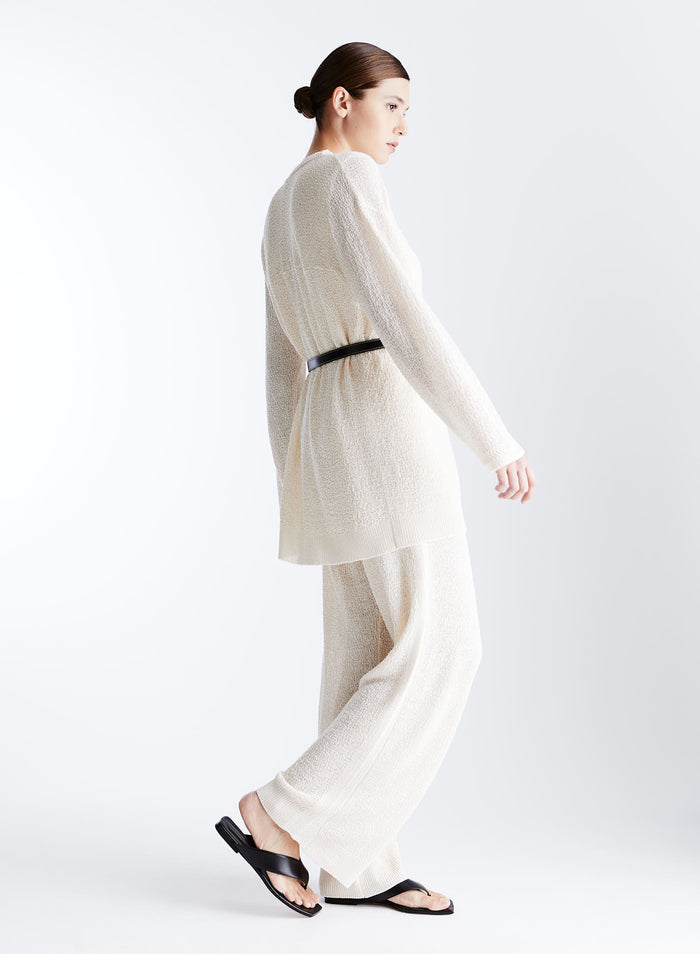 OVERSIZED VISCOSE TEXTURED KNIT CARDIGAN