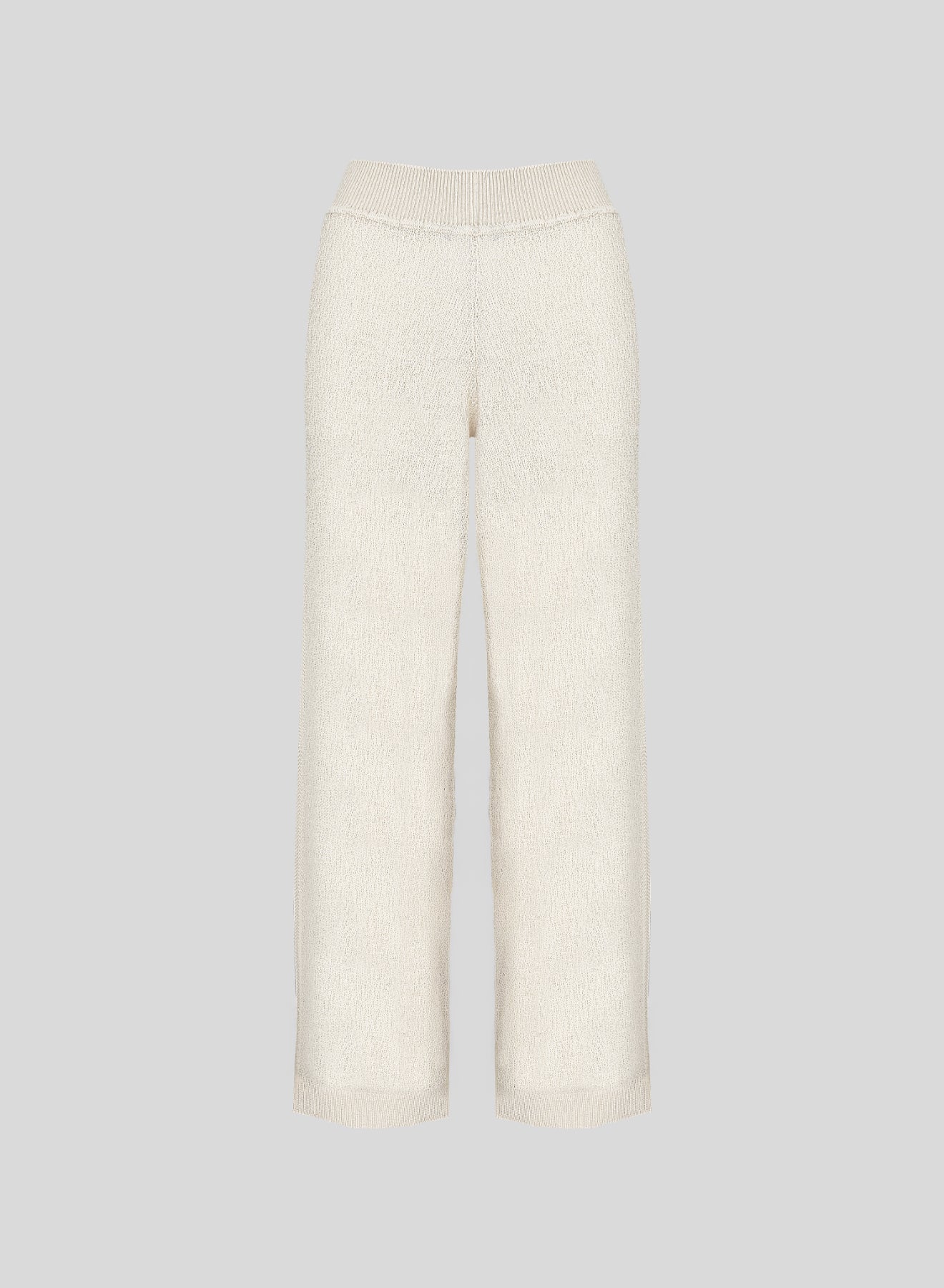 VISCOSE BLEND TEXTURED KNIT TROUSERS