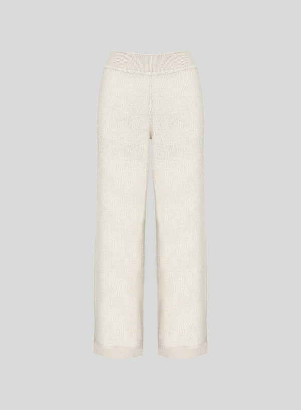 PANTALONI IN PUNTO MOSSO IN MISTO VISCOSA