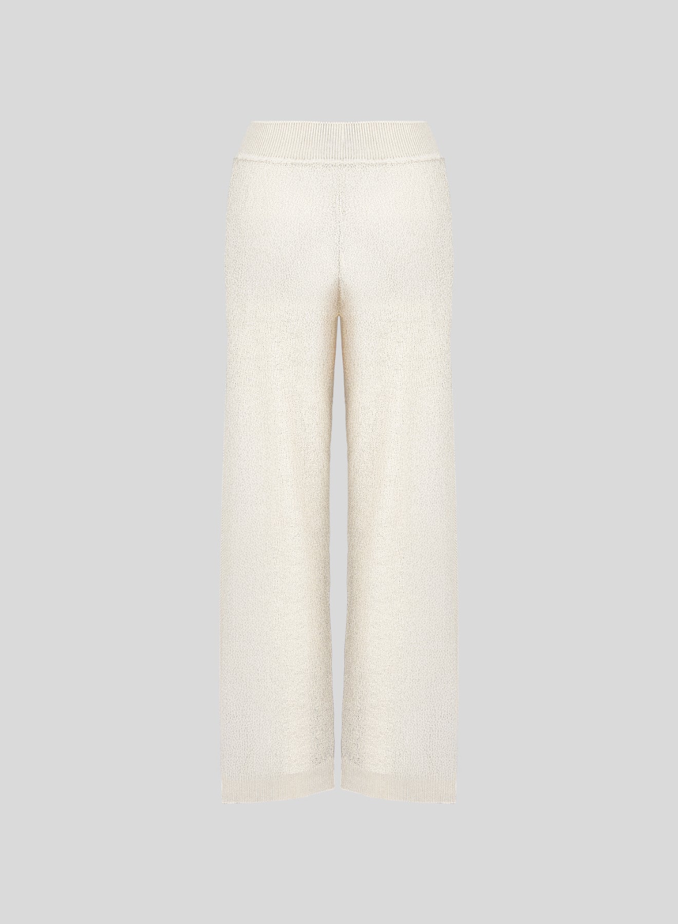 VISCOSE BLEND TEXTURED KNIT TROUSERS