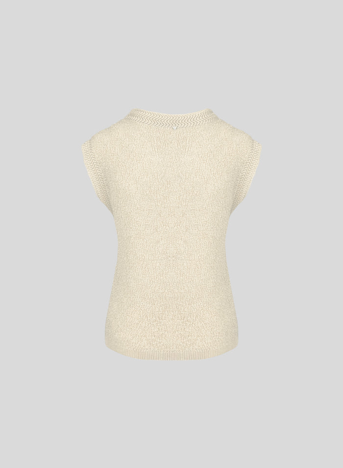 VISCOSE BLEND TEXTURED KNIT TOP