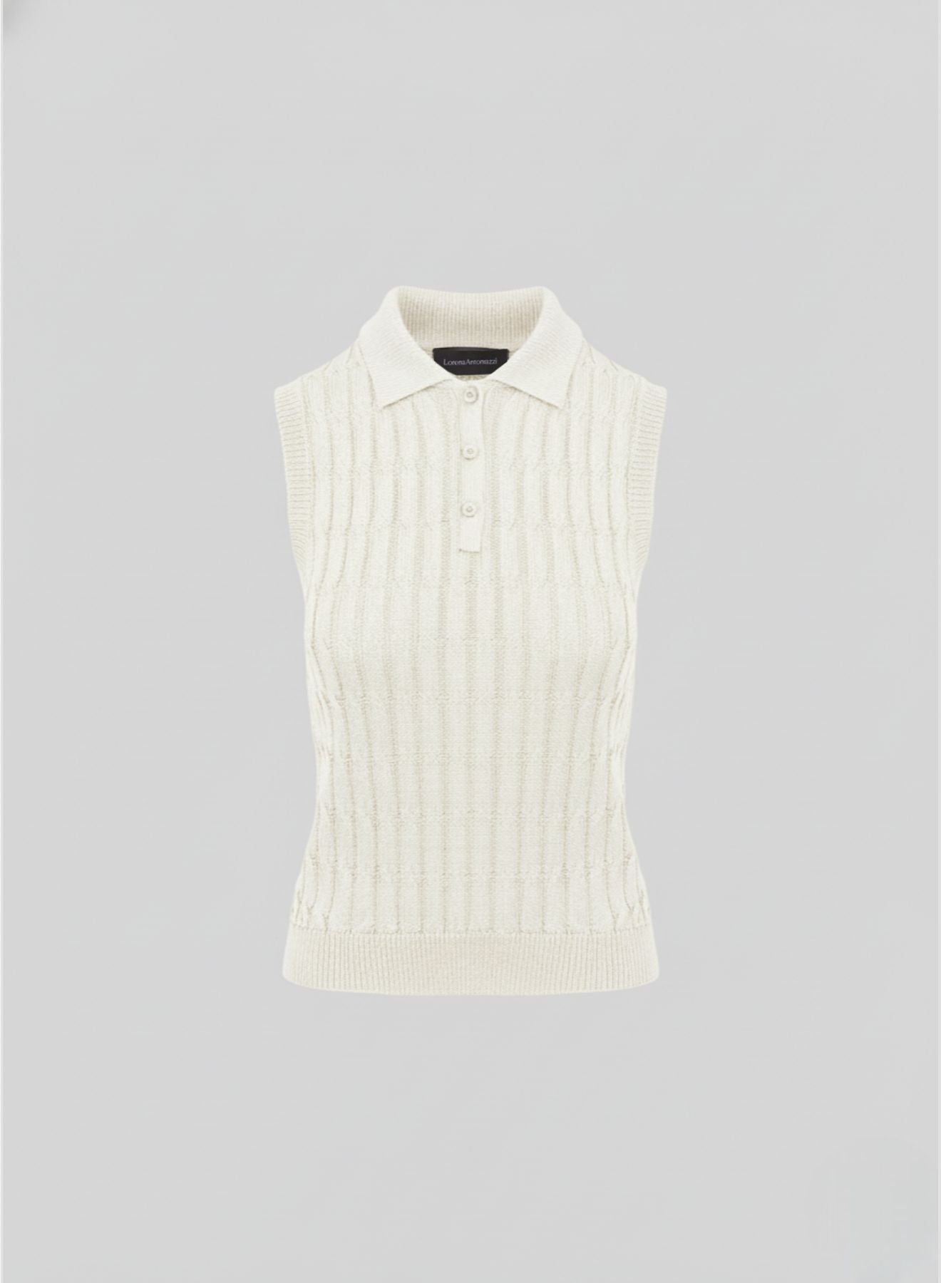 KNIT VISCOSE POLO WITH ICONIC FLAT BRAID