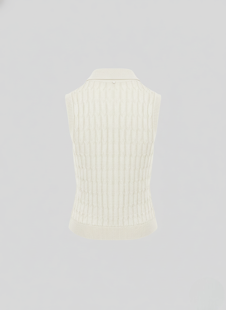 KNIT VISCOSE POLO WITH ICONIC FLAT BRAID