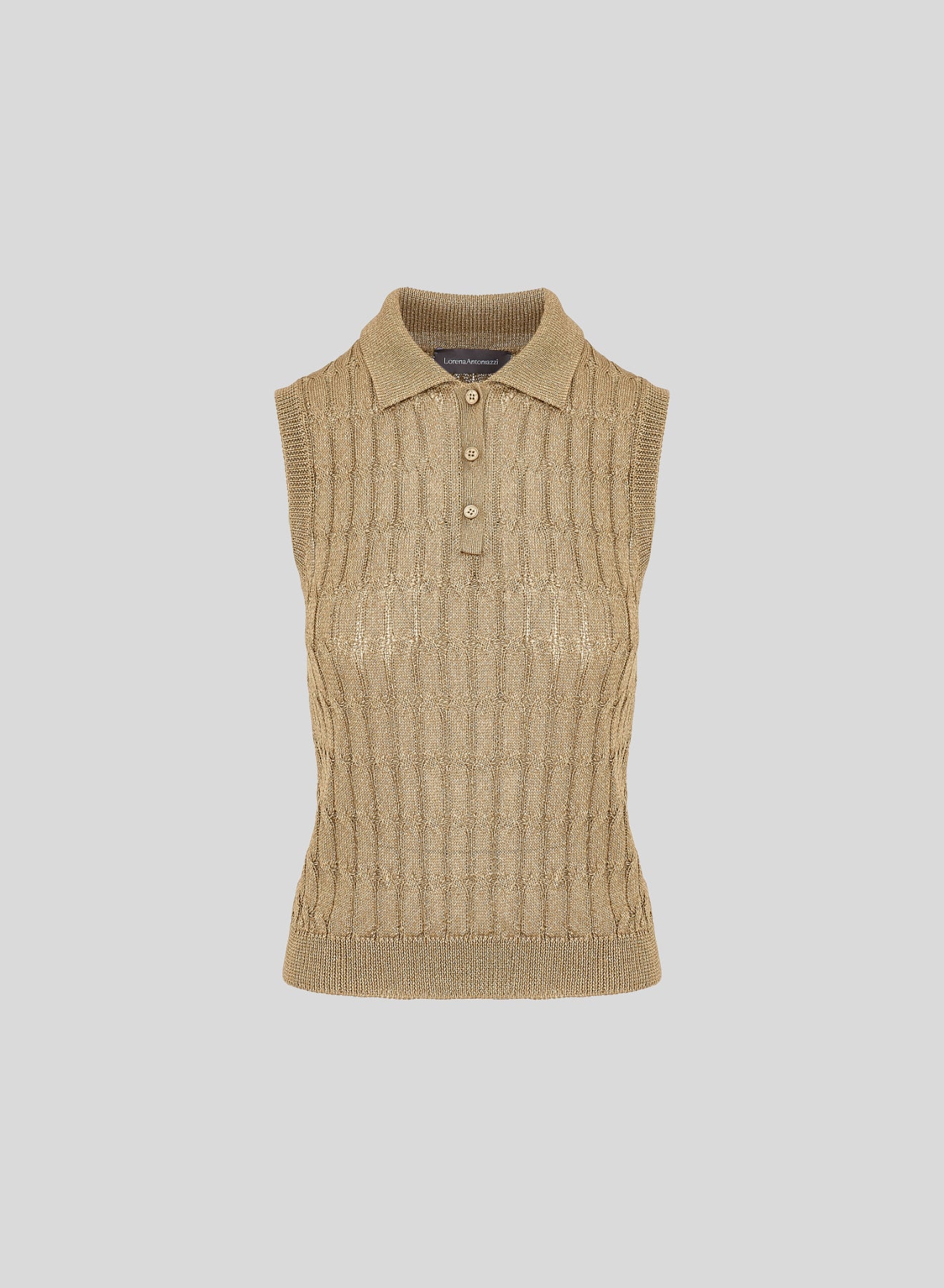 VISCOSE KNIT POLO SHIRT WITH FLAT ICONIC BRAID