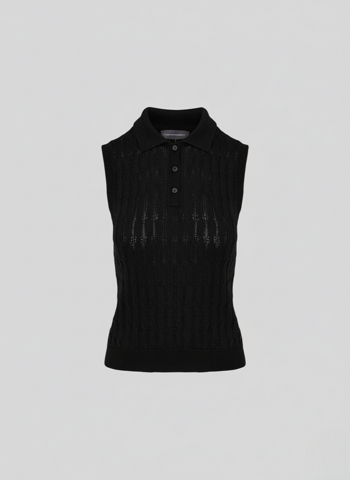 KNIT VISCOSE POLO WITH ICONIC FLAT BRAID